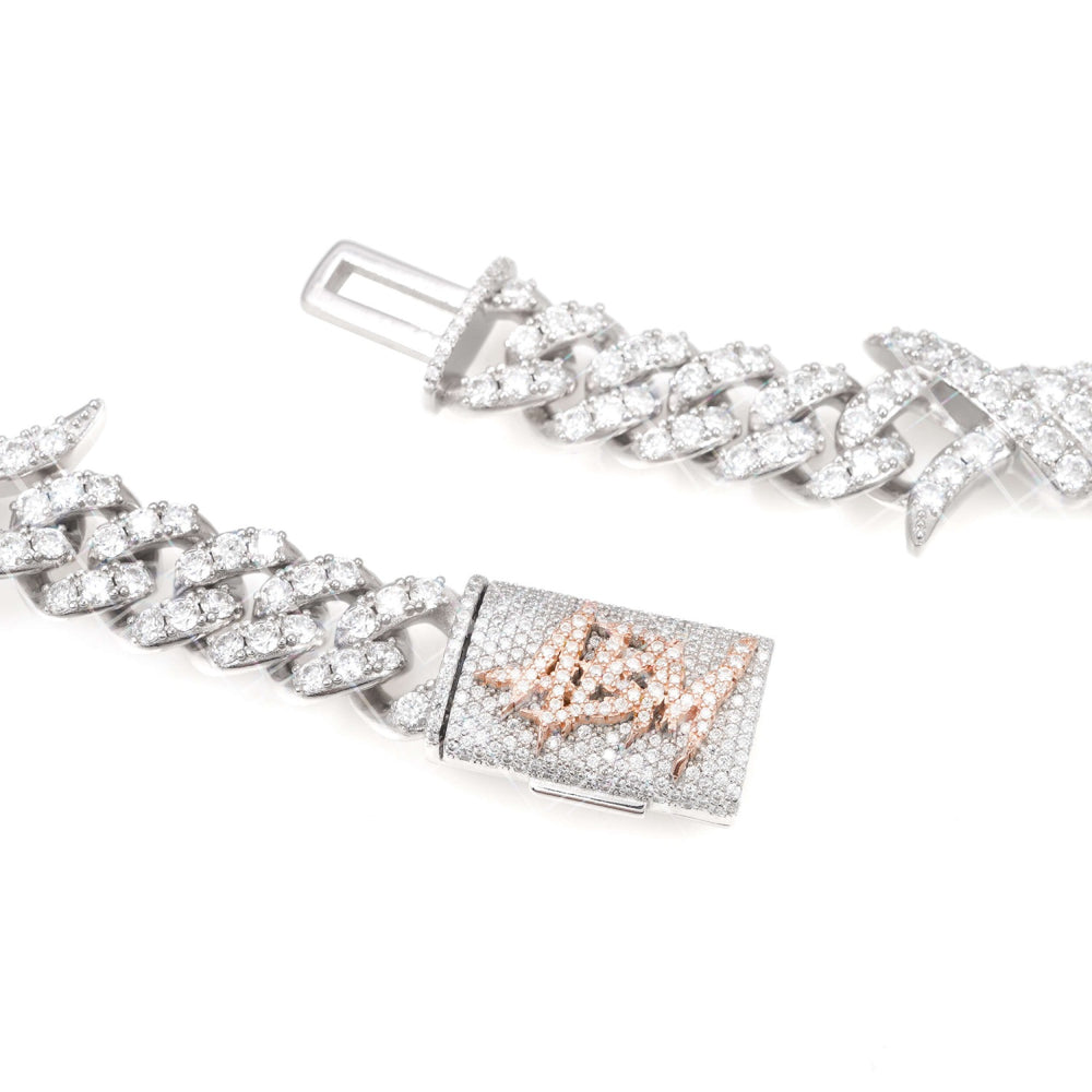 15mm moissanite spiked link cuban chain 14k gold icecartel cc