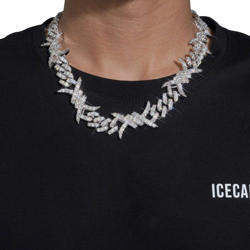 15mm moissanite spiked link cuban chain 14k gold icecartel model