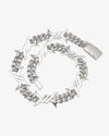 15MM CUSTOM CLASP Moissanite Spiked Link Cuban Chain 14K Gold - White Gold