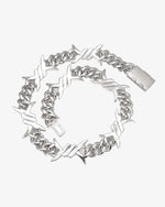 15MM CUSTOM CLASP Moissanite Spiked Link Cuban Chain 14K Gold - White Gold