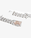 15MM CUSTOM CLASP Moissanite Spiked Link Cuban Chain 14K Gold - White Gold