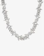 15MM CUSTOM CLASP Moissanite Spiked Link Cuban Chain 14K Gold - White Gold