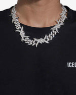 15MM CUSTOM CLASP Moissanite Spiked Link Cuban Chain 14K Gold - White Gold
