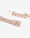 15MM CUSTOM CLASP Moissanite Spiked Link Cuban Chain 14K Gold - Rose Gold
