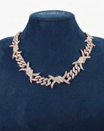 15MM CUSTOM CLASP Moissanite Spiked Link Cuban Chain 14K Gold - Rose Gold
