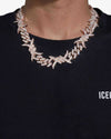 15MM CUSTOM CLASP Moissanite Spiked Link Cuban Chain 14K Gold - Rose Gold