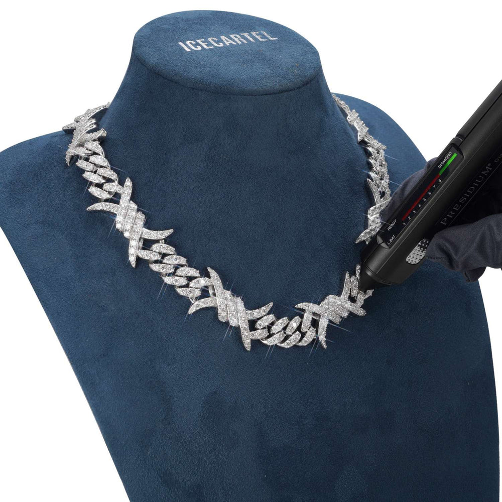 15mm moissanite spiked link cuban chain 14k gold icecartel test