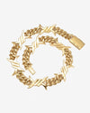 15MM CUSTOM CLASP Moissanite Spiked Link Cuban Chain 14K Gold - Yellow Gold