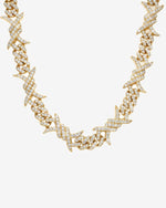 15MM CUSTOM CLASP Moissanite Spiked Link Cuban Chain 14K Gold - Yellow Gold