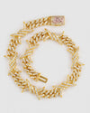 15MM CUSTOM CLASP Moissanite Spiked Link Cuban Chain 14K Gold - Yellow Gold