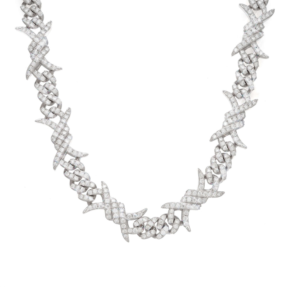 15mm moissanite spiked link cuban chain 14k gold icecartel