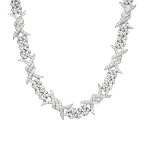 15mm moissanite spiked link cuban chain 14k gold icecartel