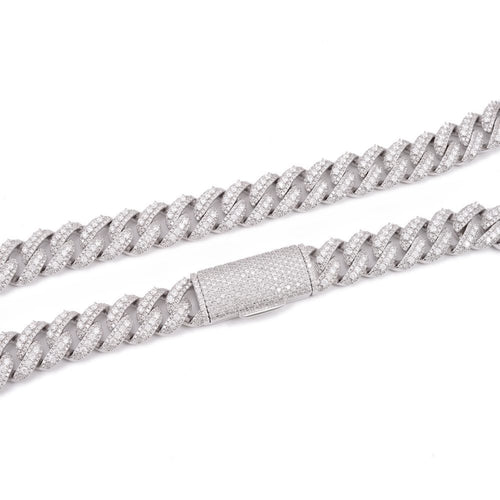 15MM Pointer Diamond Cuban Link Chain 14K Solid Gold clasp