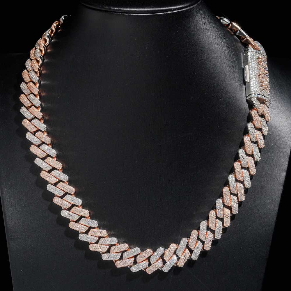 Iced Out Two Tone Color Heavy Big Bank fashion Necklace