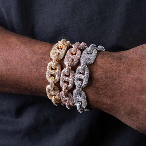 16MM Moissanite Mariner Link Bracelet 14k gold model