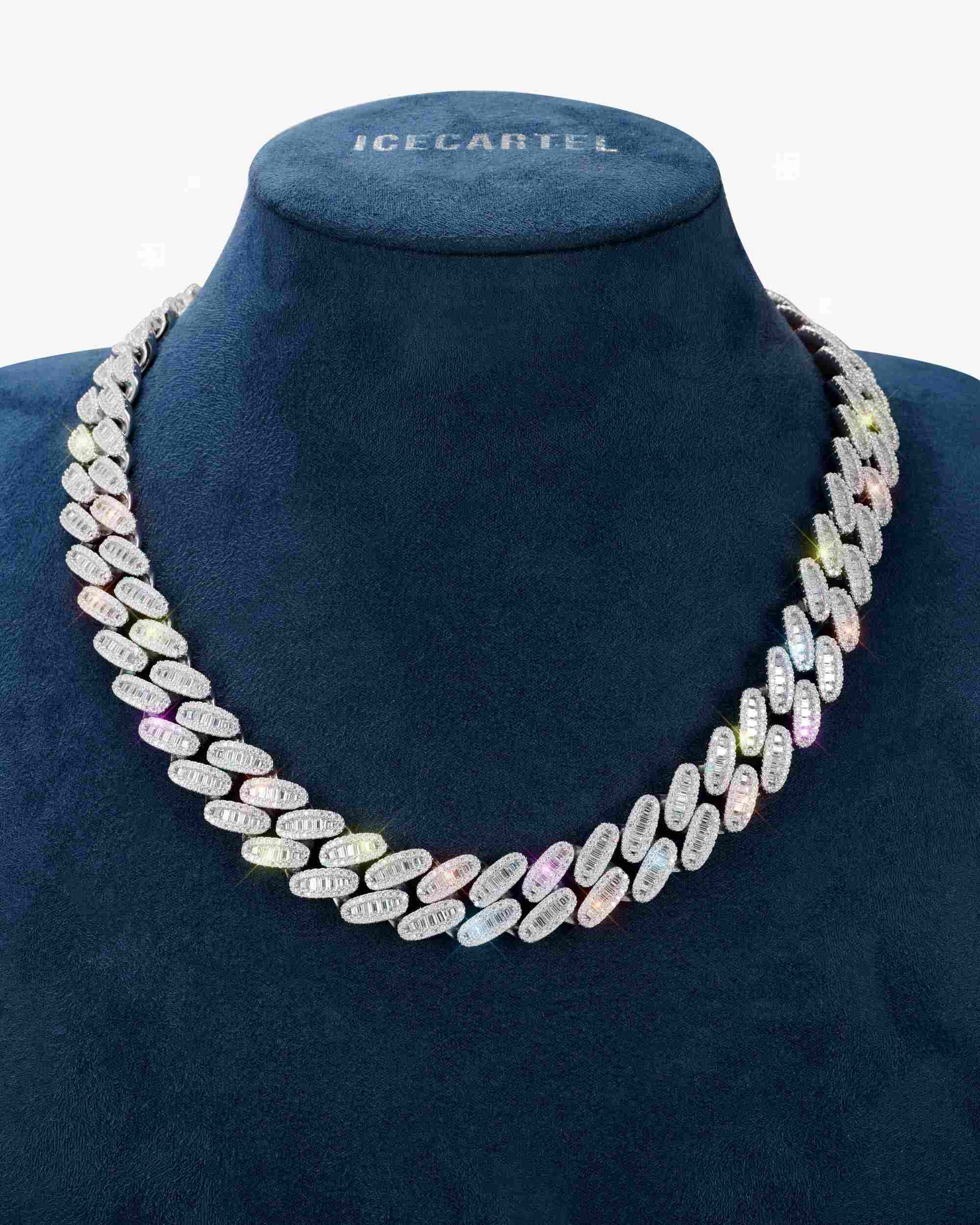 16MM Moissanite Baguette Miami Cuban Link Chain 14K Gold