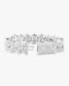 16MM Moissanite Cross Link Bracelet 14K Tri Tone - White Gold