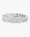 16MM Moissanite Cross Link Bracelet 14K Tri Tone - White Gold