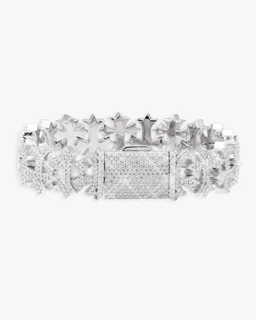 16mm moissanite cross link bracelet 14k gold icecartel px lock