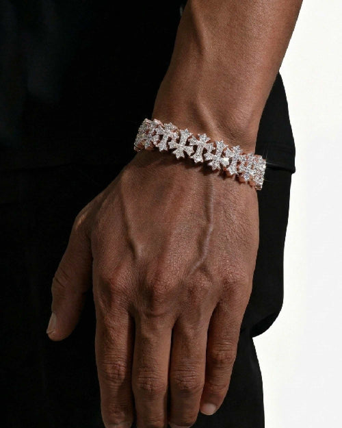 16mm moissanite cross link bracelet 14k gold icecartel px model new