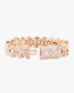 16MM Moissanite Cross Link Bracelet 14K - Rose Gold