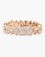 16MM Moissanite Cross Link Bracelet 14K - Rose Gold