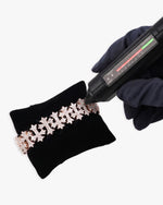 16MM Moissanite Cross Link Bracelet 14K - Rose Gold
