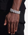 16MM Moissanite Cross Link Bracelet 14K - White Gold