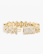 16MM Moissanite Cross Link Bracelet 14K - Yellow Gold