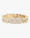 16MM Moissanite Cross Link Bracelet 14K - Yellow Gold