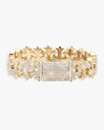 16MM Moissanite Cross Link Bracelet 14K - Yellow Gold