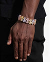 16MM Moissanite Cross Link Bracelet 14K - Three-Tone (Default)