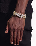 16MM Moissanite Cross Link Bracelet 14K - Yellow Gold