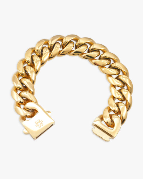 18mm cuban link bracelet 14k gold icecartel lock
