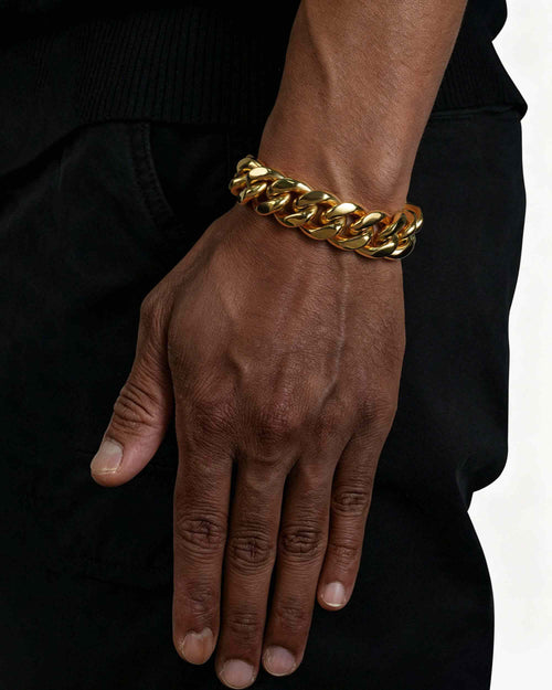 18mm cuban link bracelet 14k gold icecartel model new