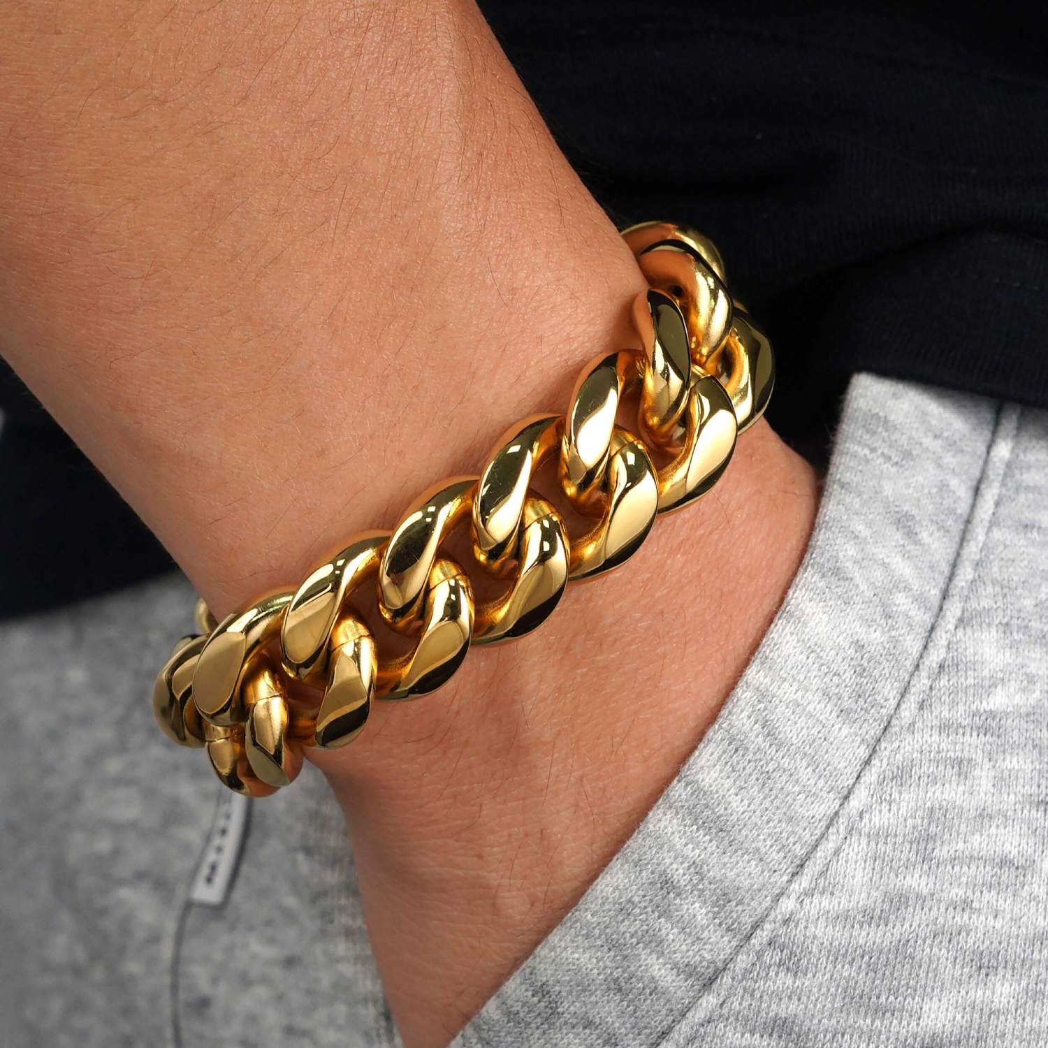 18mm cuban link bracelet 14k yellow gold icecartel model