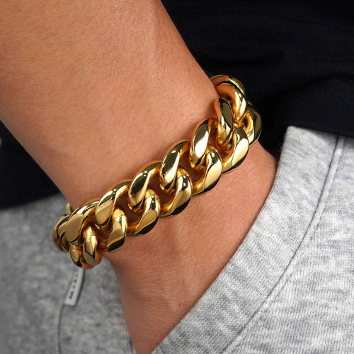 18mm cuban link bracelet 14k yellow gold icecartel model