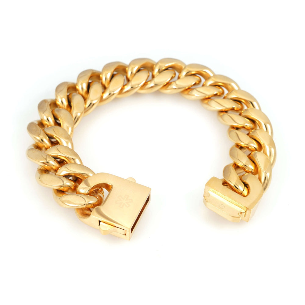 18mm cuban link bracelet 14k yellow gold icecartel o
