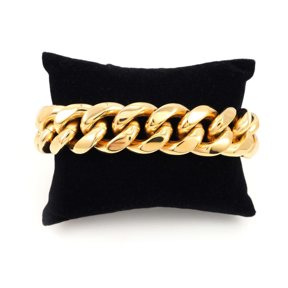 18mm cuban link bracelet 14k yellow gold icecartel pillow