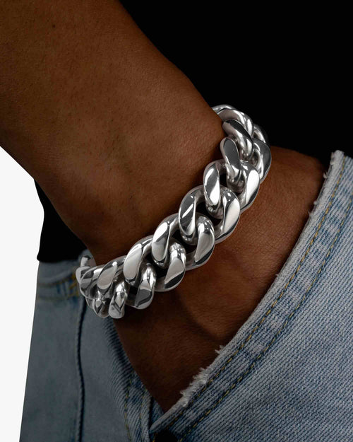 18mm cuban link bracelet silver icecartel model