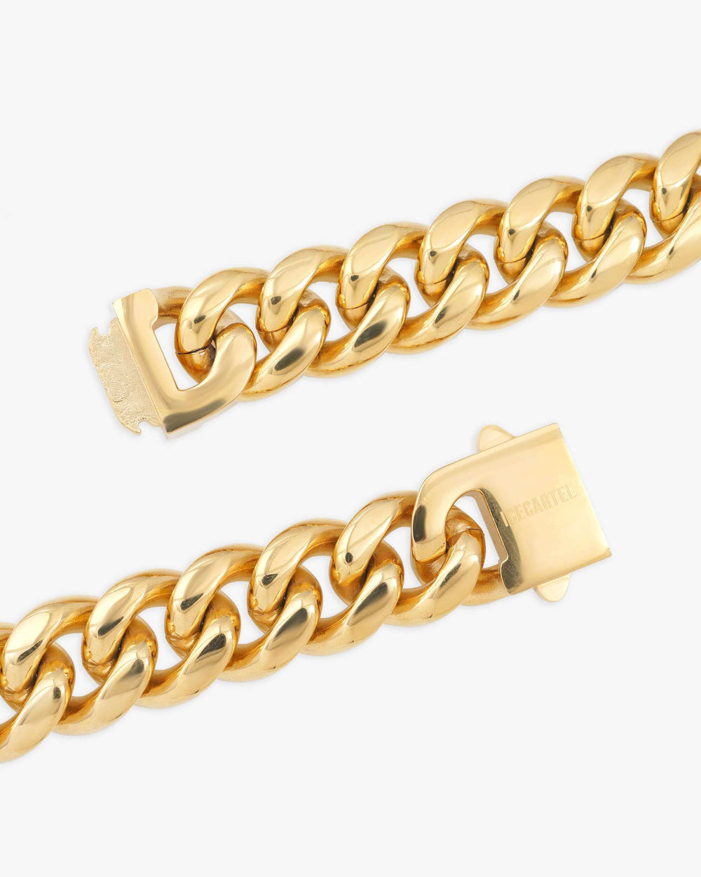 18mm cuban link chain 14k yellow gold icecartel lock new