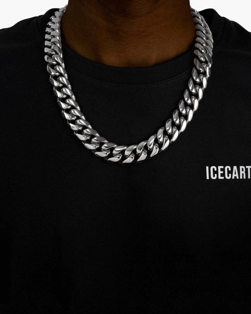 18mm cuban link chain silver icecartel model