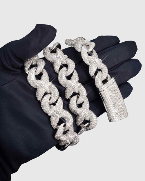 18mm custom moissanite smokepurpp infinity link chain 14k gold icecartel close new