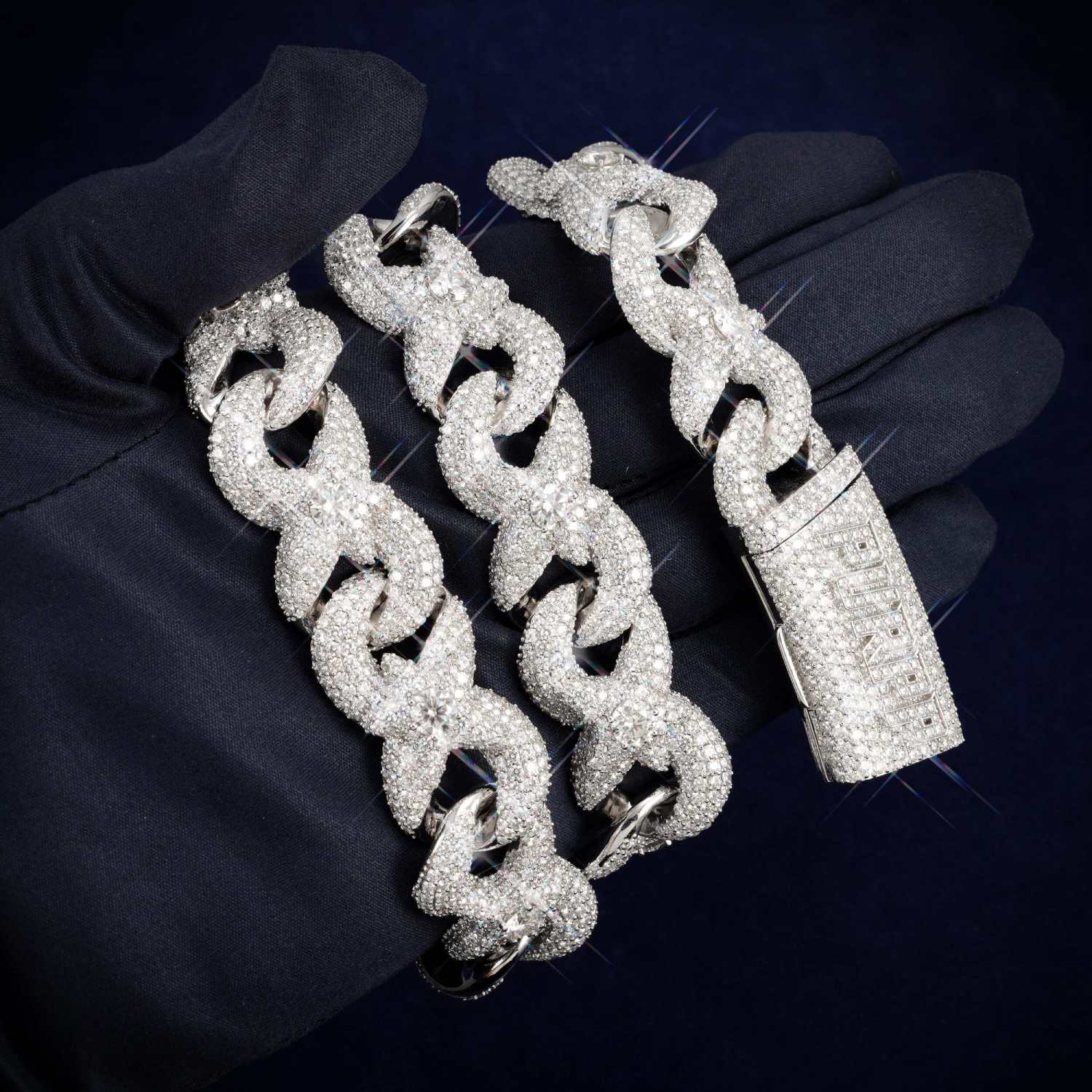 18MM Custom Moissanite SMOKEPURPP Infinity Chain 14K