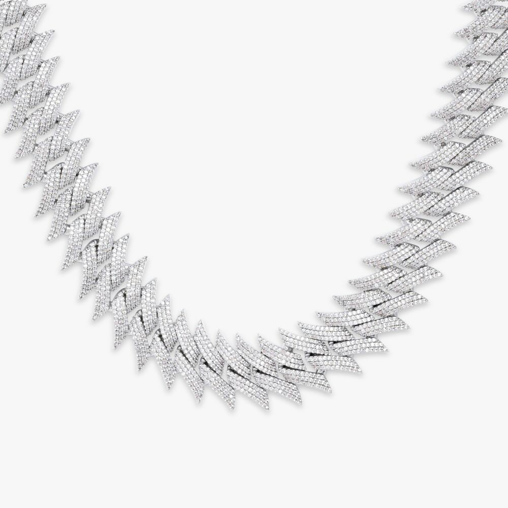 18mm iced out spiked cuban link chain 14k gold