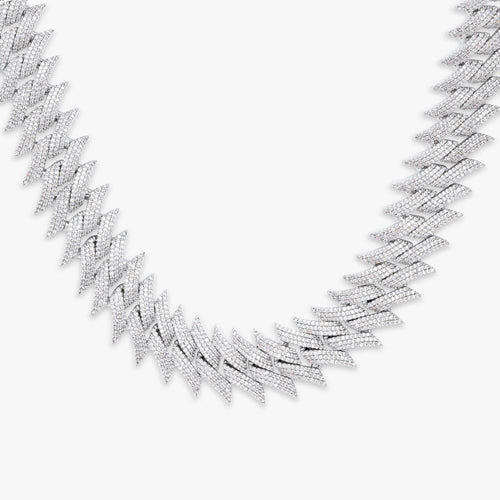 18mm iced out spiked cuban link chain 14k gold