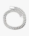 18MM Moissanite Round Cuban Link Chain - White Gold