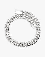 18MM Moissanite Round Cuban Link Chain - White Gold