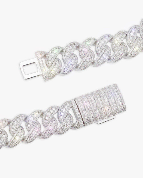 18mm moissanite round cuban link chain icecartel white gold clasp