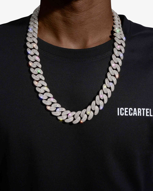 18mm moissanite round cuban link chain icecartel white gold model